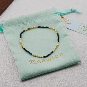 🆕✨Enewton Black Glass Crystal Gold Bead Bracelet